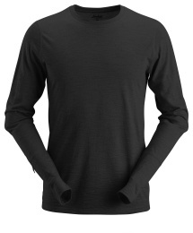 T-Shirt långärm i ull AW Svart Stl L