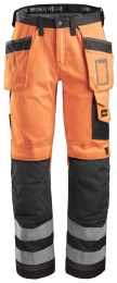 Arbetsbyxa HF, Varsel Kl2 Orange/Svart Stl: 100