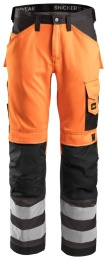 Hantv.byxa, Varsel Kl2 Orange/Svart Stl: 100