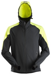 Hoodie Full Zip FW Svart/Neongul Stl L